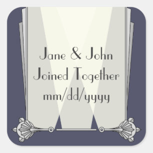 Swanky Art Deco in Blue Sticker