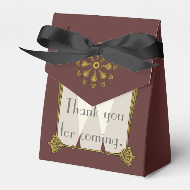 Swanky Art Deco in Red Favour Box (Front Side)