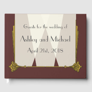 Swanky Art Deco in Red Guest Book
