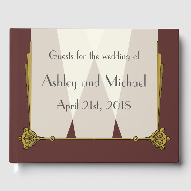 Swanky Art Deco in Red Guest Book (Front)