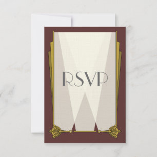 Swanky Art Deco in Red RSVP Card