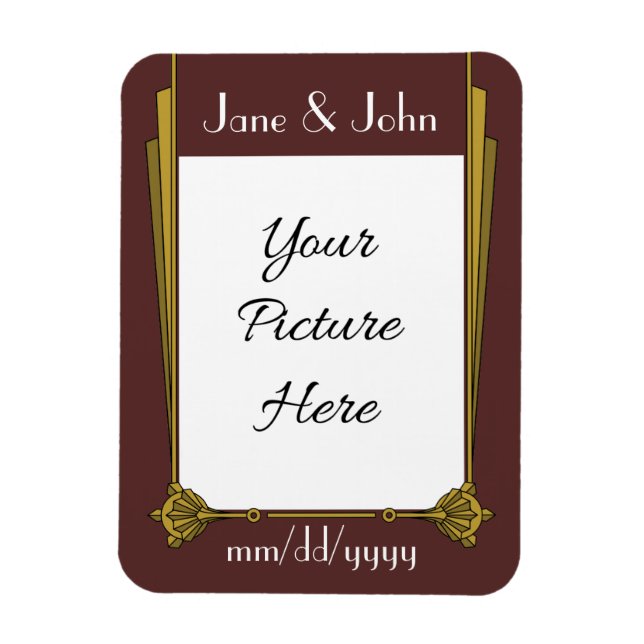 Swanky Art Deco in Red Save-the-Date Magnet (Vertical)