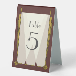 Swanky Art Deco in Red Table Tent Sign