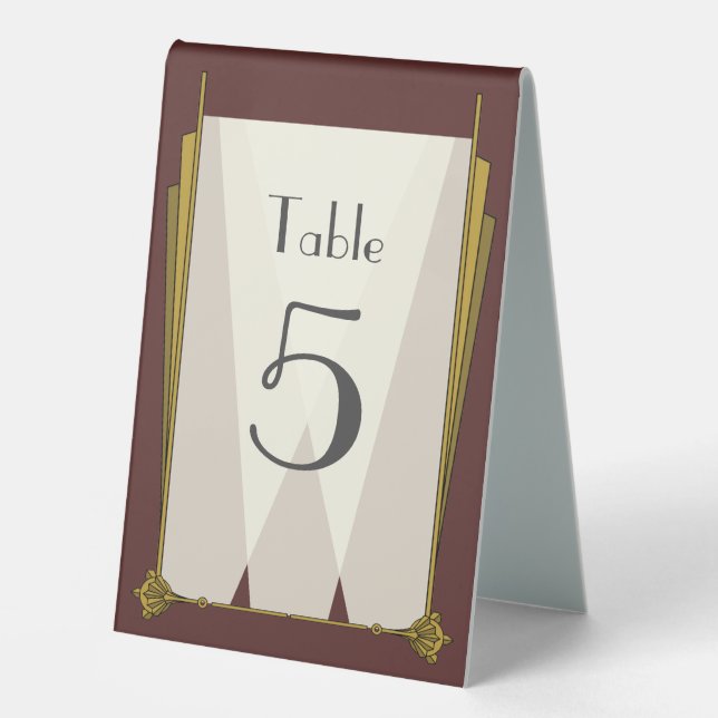 Swanky Art Deco in Red Table Tent Sign (Front)