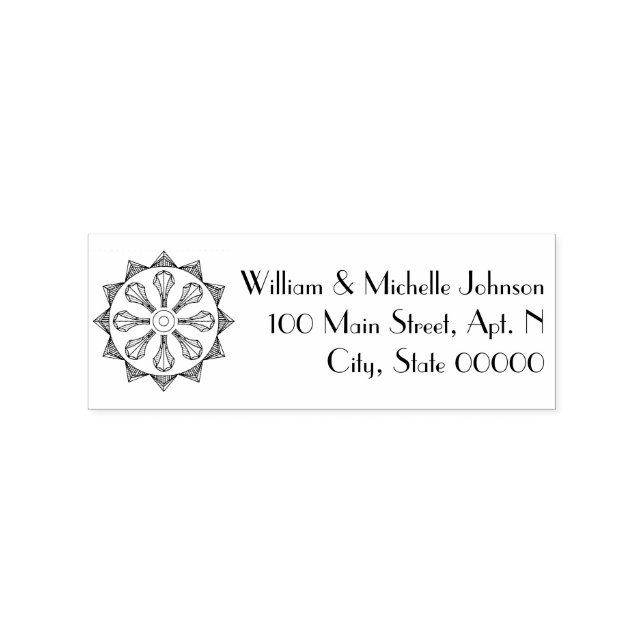 Swanky Art Deco Wooden Address Stamp (Imprint)