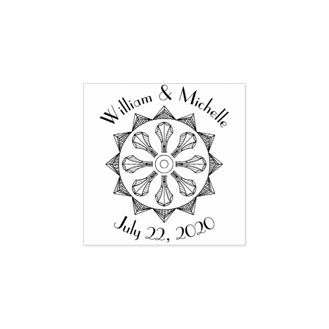 Swanky Art Deco Wooden Announcement Stamp (Imprint)