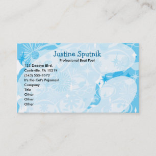 Swanky Blue Fifties Pattern Classic Art  Business Card