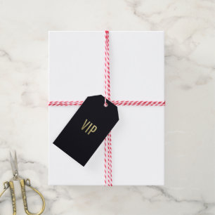 Swanky Faux Gold Leaf Foil "VIP" Typography Gift Tags