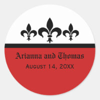 Swanky Fleur De Lis Stickers, Red