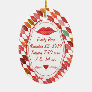 Swanky Hipster Baby Girl Vintage Retro Lil Lady Ceramic Tree Decoration