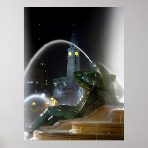 Swann Fountain w/ City Hall Print