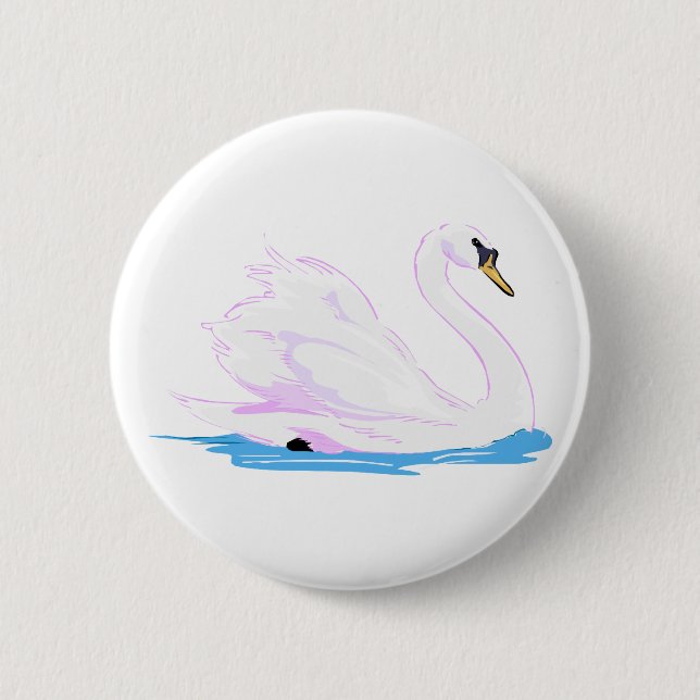 Swanna Swan 6 Cm Round Badge (Front)