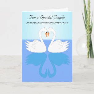 Swans 50th Wedding Anniversary Card