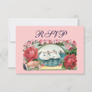 Swans and Roses Custom RSVP Cards