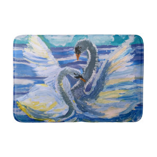 Swans "Art by Kids" Bath Mat