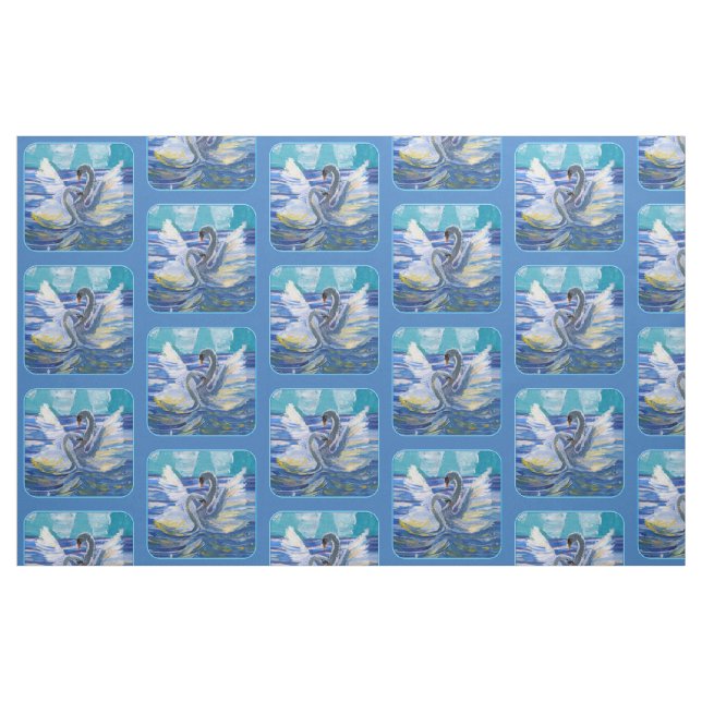 Swans "Art by Kids" Fabric (Fat Quarter)