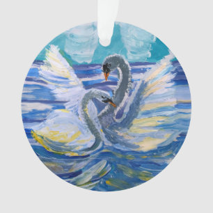 Swans "Art by Kids" Ornament