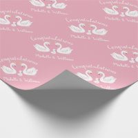 Swans Baby Shower Bird with Crown Co-Ed Pink
