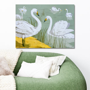 Swans By Verneuil Poster