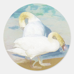 SWANS CLASSIC ROUND STICKER