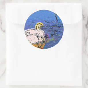 SWANS CLASSIC ROUND STICKER