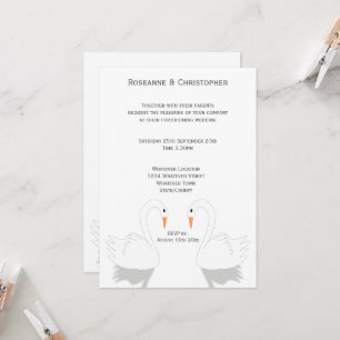Swans Design Wedding Invitation