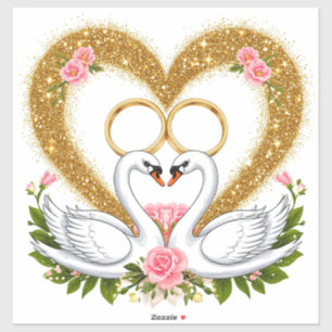 Swans Embracing in Elegant Artistic Display