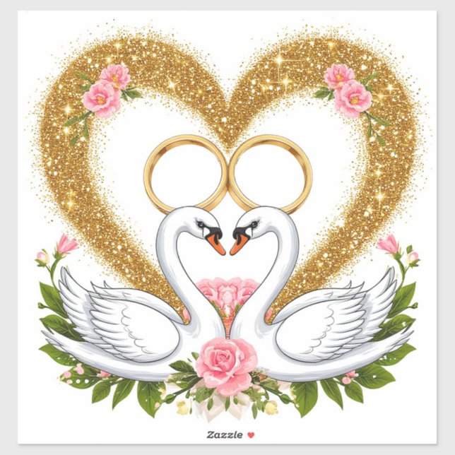 Swans Embracing in Elegant Artistic Display (Sheet)