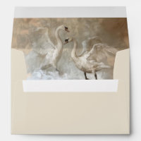 Swans - Envelope for Card size 12.7 x 17.8 cm