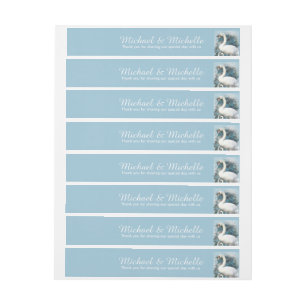 Swans floral swirls PERSONALIZE Wraparound Address Label