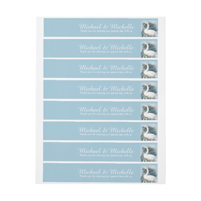 Swans floral swirls | PERSONALIZE Wraparound Address Label (Sheet)