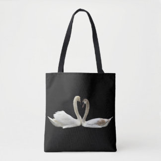 Swans heart - black tote