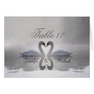 Swans in Love ~ Card / Table Wedding Reception