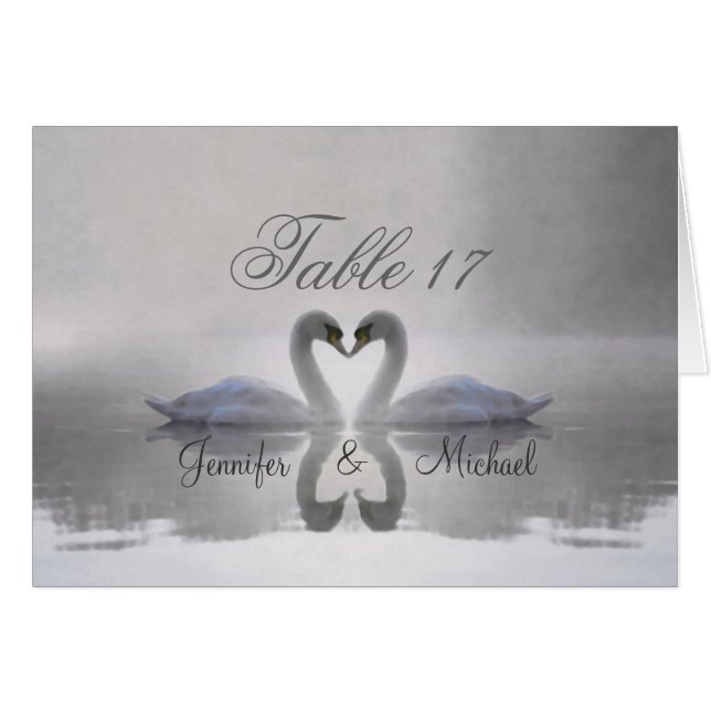 Swans in Love ~ Card / Table Wedding Reception (Front Horizontal)