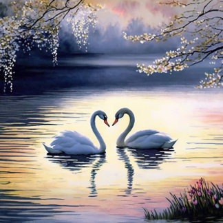 Swans in Love Jigsaw Puzzle