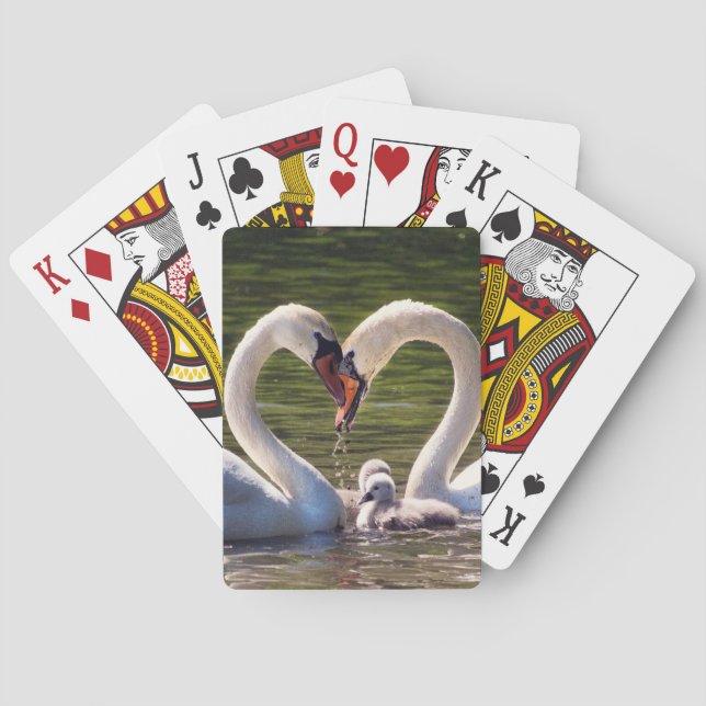 Swans in love playing cards (Back)
