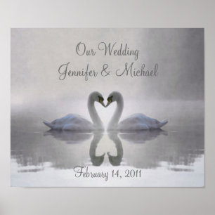 Swans in Love ~ Poster / Bride & Groom