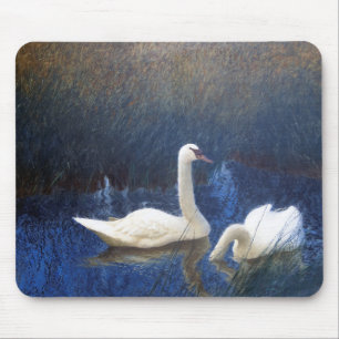 Swans in Reeds, Bruno Liljefors Mouse Mat