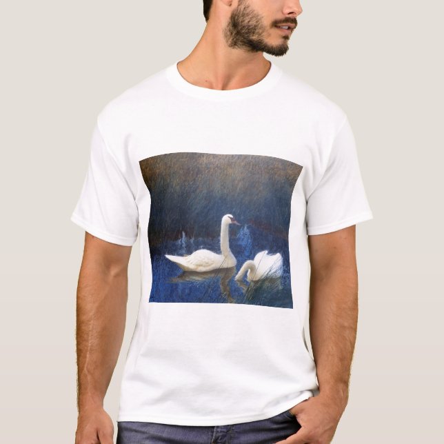 Swans in Reeds, Bruno Liljefors T-Shirt (Front)