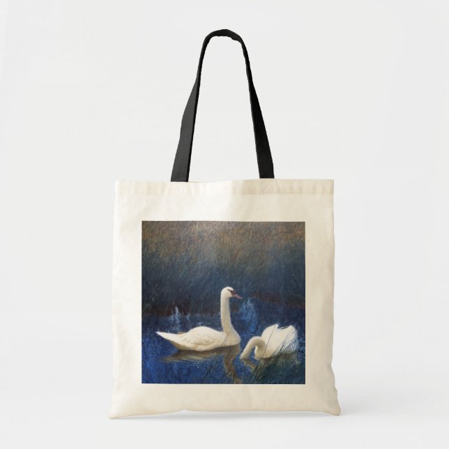 Swans in Reeds, Bruno Liljefors Tote Bag (Front)