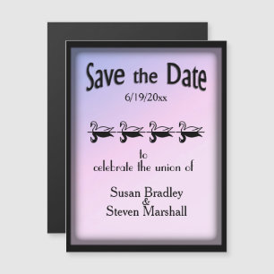 Swans Lovely Save the Date Magnetic Invitation