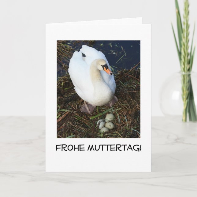 swans nest mother's day card german (Front)