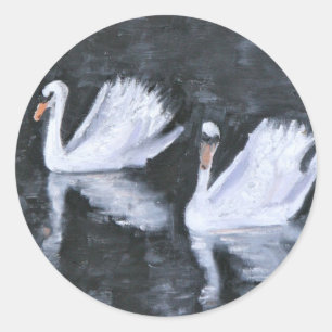 Swans of Versailles Classic Round Sticker
