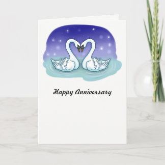 Swans on a Lake Anniversary card