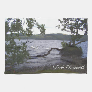 Swans on Loch Lomond Tea Towel