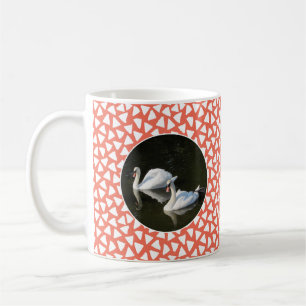 Swans Photo with triangle background Coffee Mug
