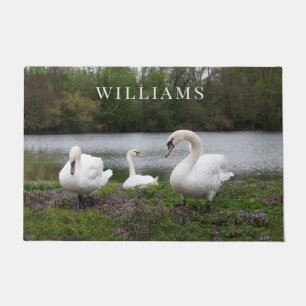 Swans & Purple Violets Doormat