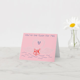 Swans Reading a Book Cute Valentine's Day Card