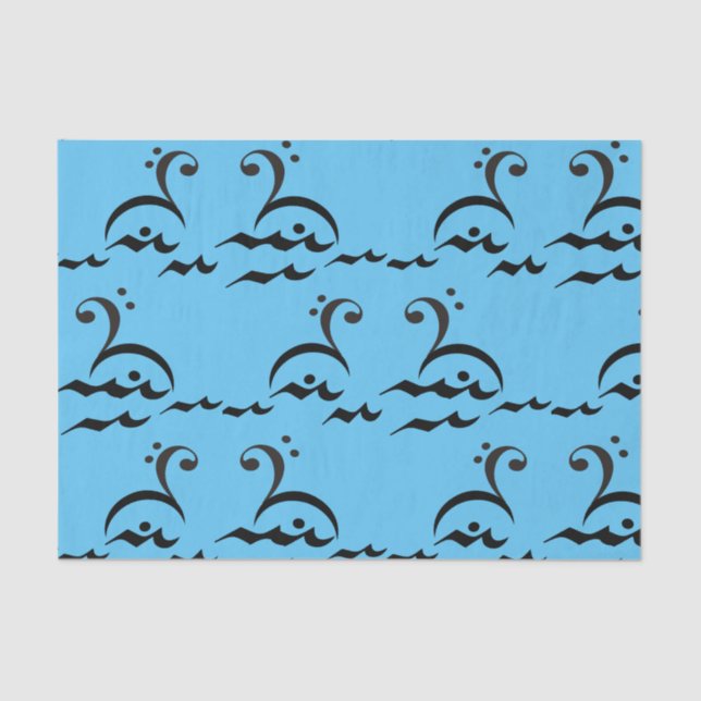 Swans, Swan Lake, Music symbols, music teacher Tissue Paper (Front)