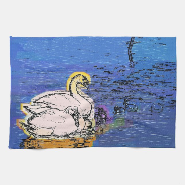 SWANS TEA TOWEL (Horizontal)
